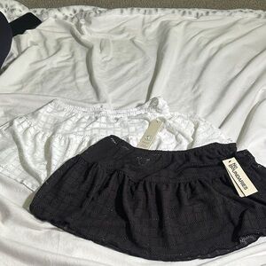 No Boundaries Black and White Eyelet Skirt Set- swim cover up